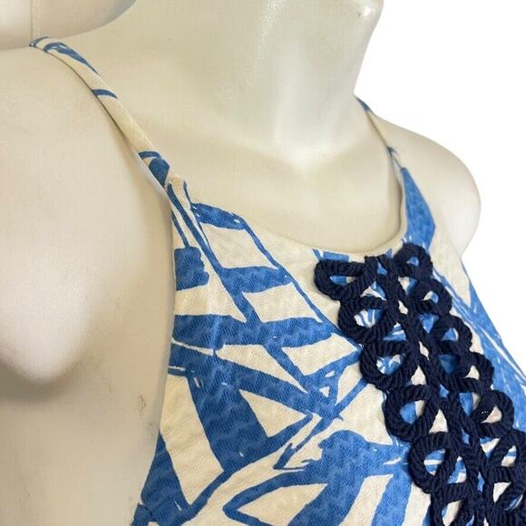 Lilly Pulitzer Annabelle Shift Blue Nautical Mini Sleeveless 100% Cotton Dress 4 - Picture 4 of 16